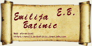 Emilija Batinić vizit kartica